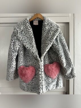 Spotted Oversized Faux Fur Coat - Skinny Dip London